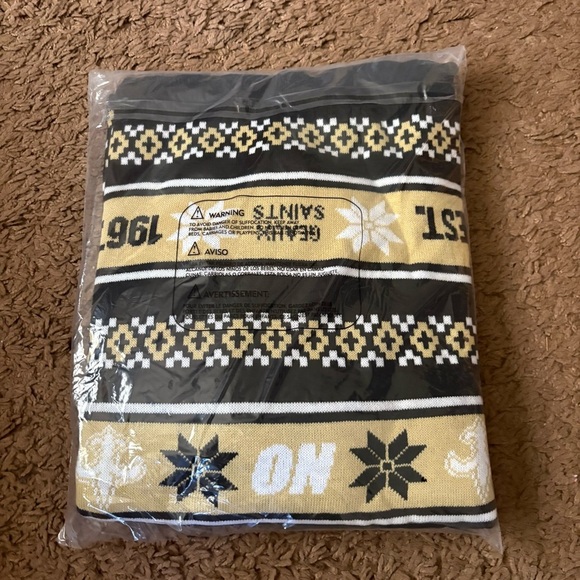 New Orlean’s Saints Ugly Christmas Sweater NEW XXL Gold Black FOCO NFL Football - Picture 6 of 6